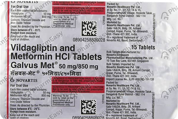 Galvus Met 50/850mg Tablet