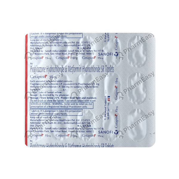 Cetapin P 15mg Tablets 15'S