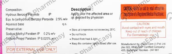 Benzonak 2.5% Bottle Of 50ml Lotion