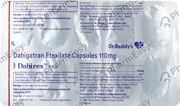 Dabirex 110mg Strip Of 10 Capsules