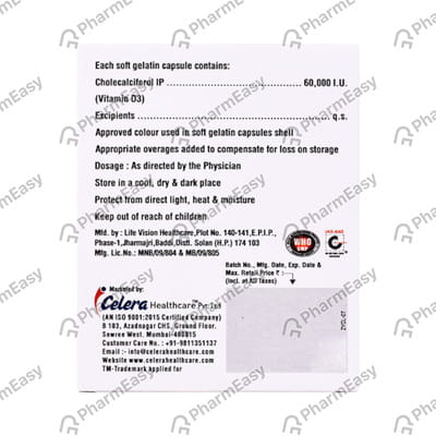 Cel D3 60k Softgel Strip Of 4 Capsules