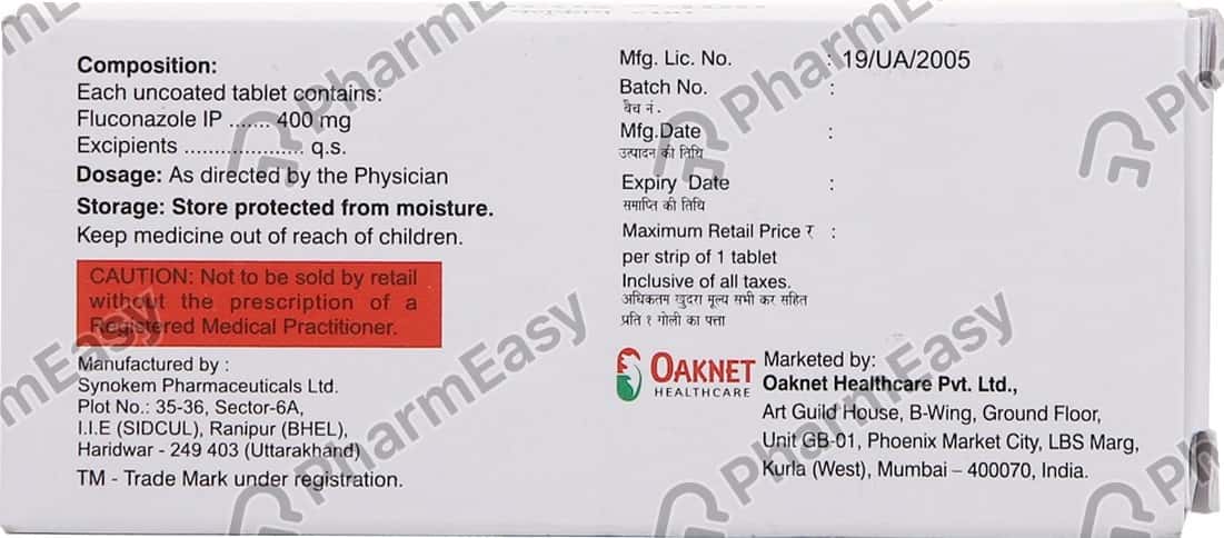 Fluconazole 400 mg price in india