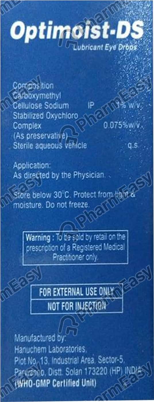 Optimoist Ds 1 Eye Drop (10) Uses, Side Effects, Price & Dosage