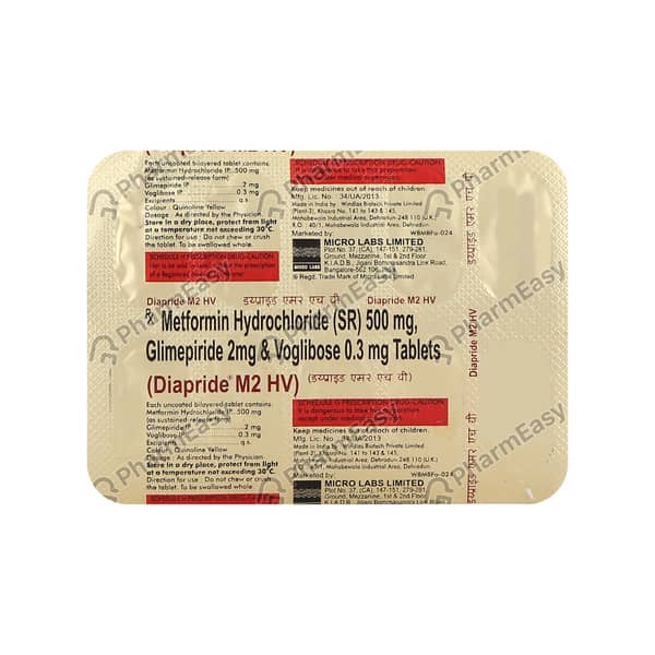 Diapride M 2mg Hv Strip Of 10 Tablets