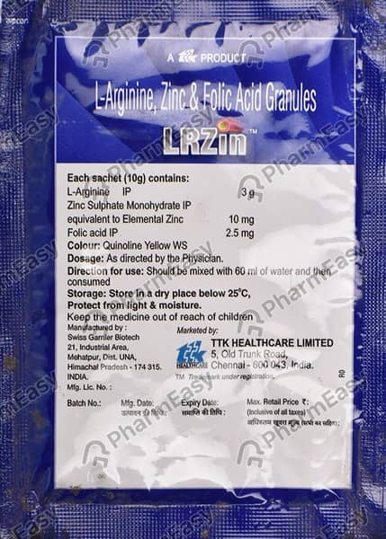 Lrzin Lemony Orange Flavour Sugar Free Sachet Of 10gm Granules