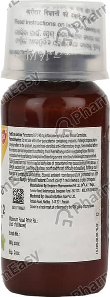 Crocin 240mg Ds Mixed Fruit Flavour Bottle Of 60ml Suspension
