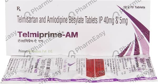 Telmiprime Am 40mg Strip Of 10 Tablets