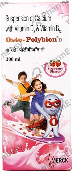 Osto Polybion D Strawberry Flavour Bottle Of 200Ml Suspension