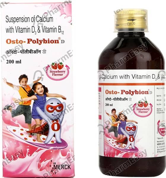 Osto Polybion D Strawberry Flavour Bottle Of 200Ml Suspension