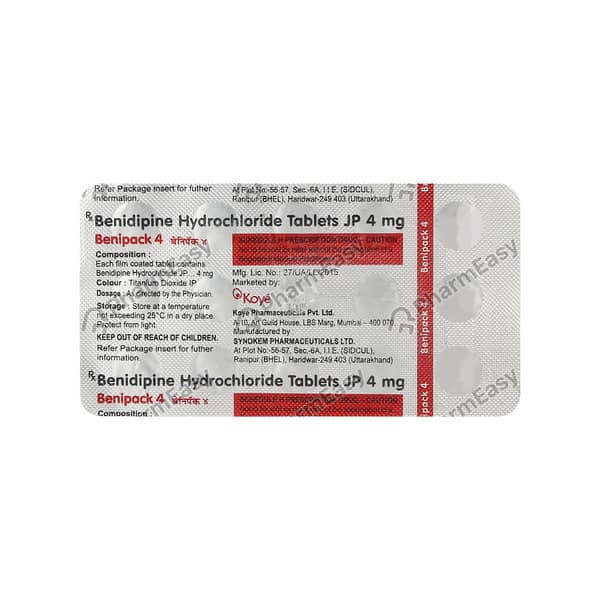 Benipack 4mg Strip Of 15 Tablets
