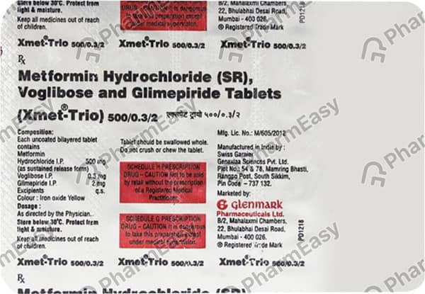 Xmet Trio 500/0.3/2 Mg Strip Of 10 Tablets