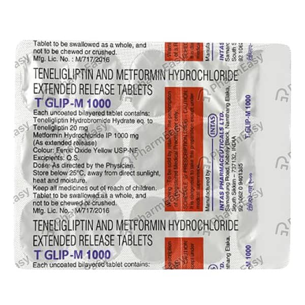 T Glip M 1000mg Strip Of 15 Tablets