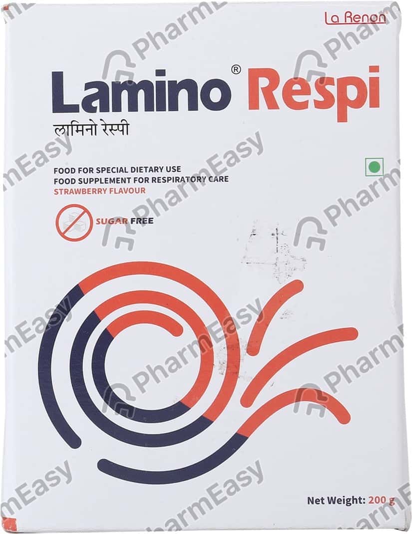 Lamino Respi Strawberry Flavour Sugar Free Tin Of 200gm Powder