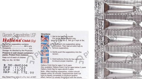 Hallens Child 2gm Suppositories 5'S