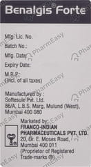 Benalgis Forte Bottle Of 15 Softgel Capsules: Uses, Side Effects, Price ...