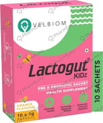 LACTOGUT KIDZ ORANGE FLAVOUR SACHET OF 1GM POWDER