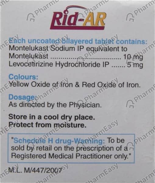 Rid Ar Strip Of 10 Tablets