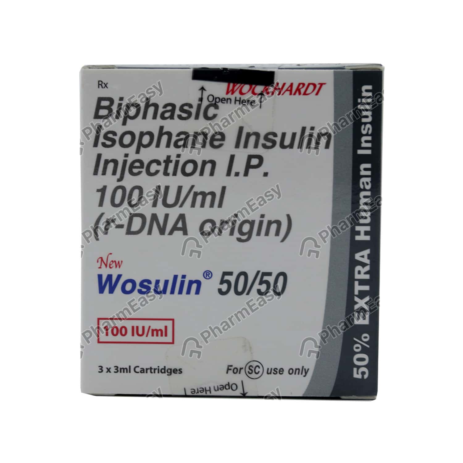 New Wosulin 50/50 100iu Cartridge 3*3ml Uses, Side Effects, Dosage