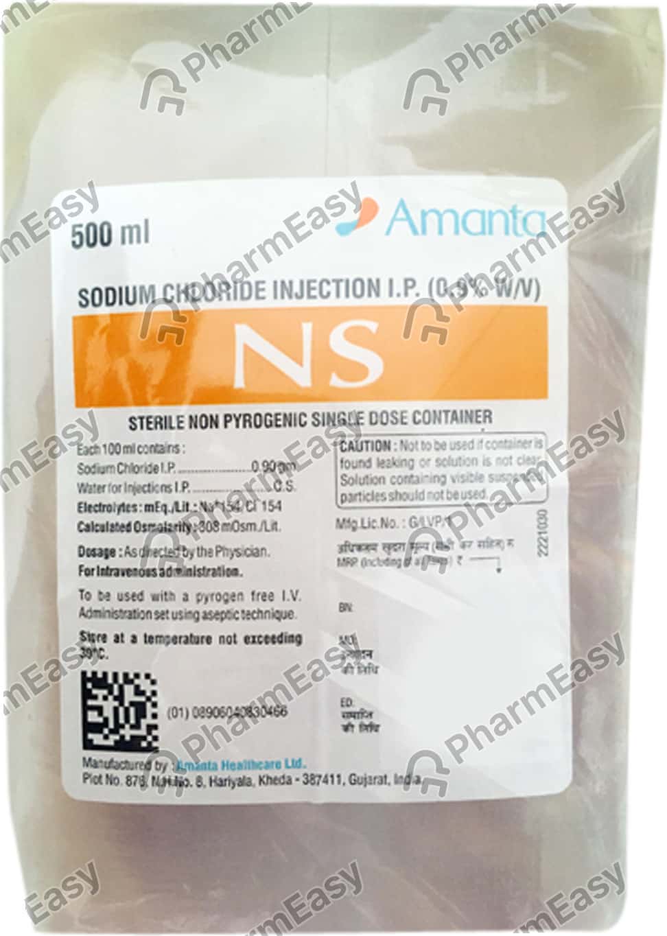 Buy Amanta Ns 0.9 Injection (500) Online at Flat 15 OFF PharmEasy
