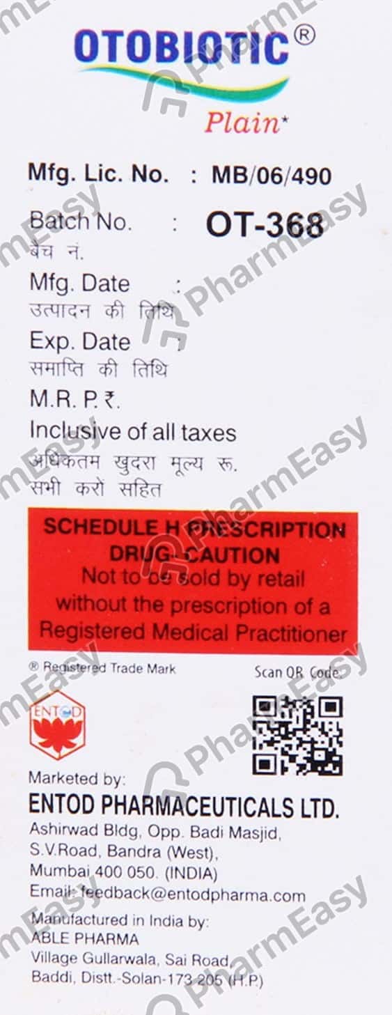 Buy Otobiotic Plain Ear Drops 5ml Online at Flat 15 OFF PharmEasy