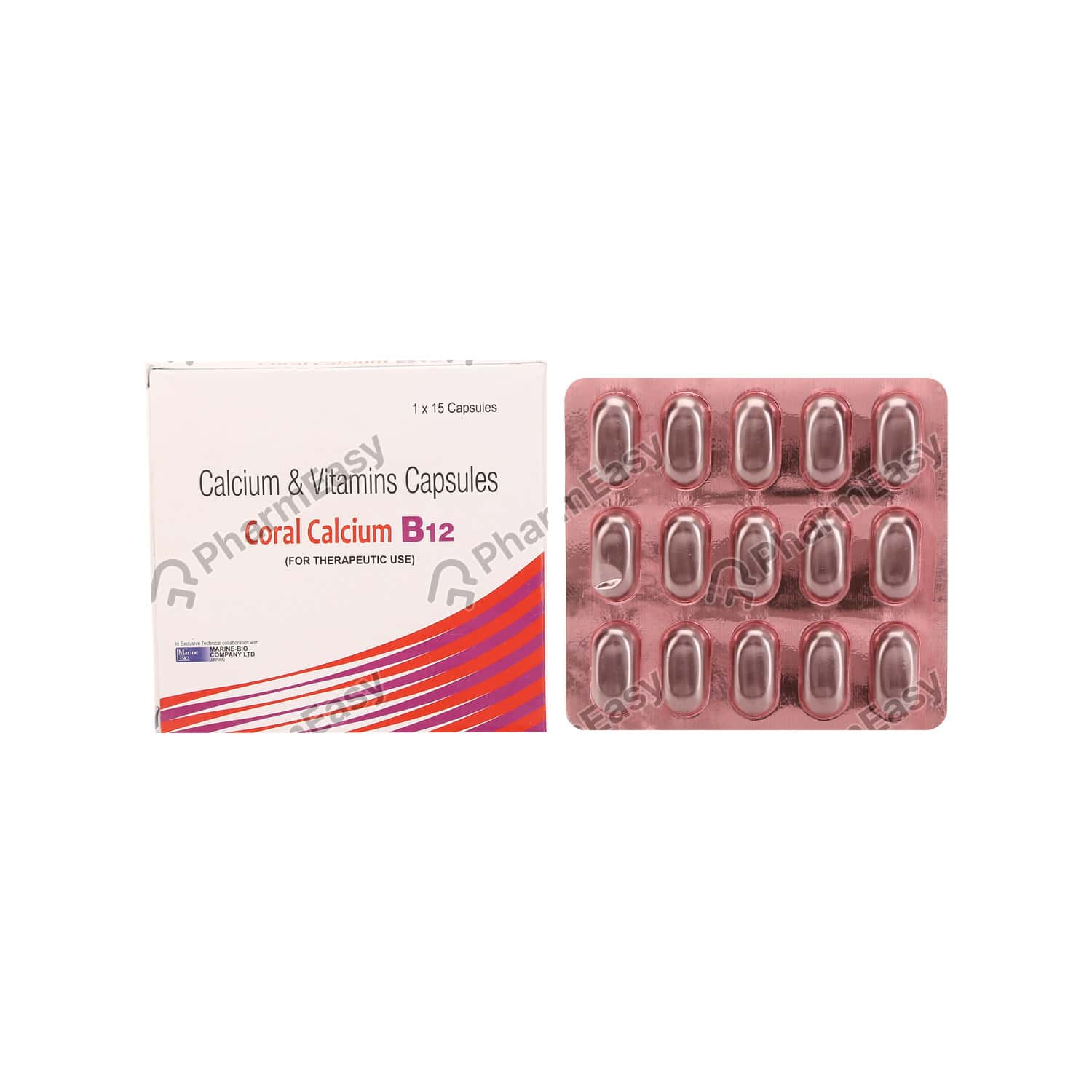 Buy Coral Calcium B12 Strip Of 15 Capsules Online at Flat 15 OFF