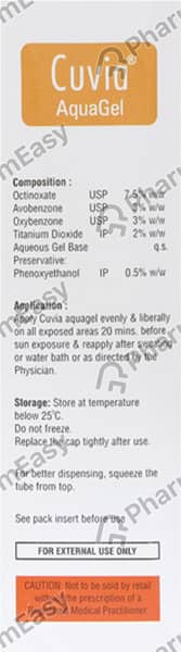 Cuvia Spf30 Aquagel 50Gm