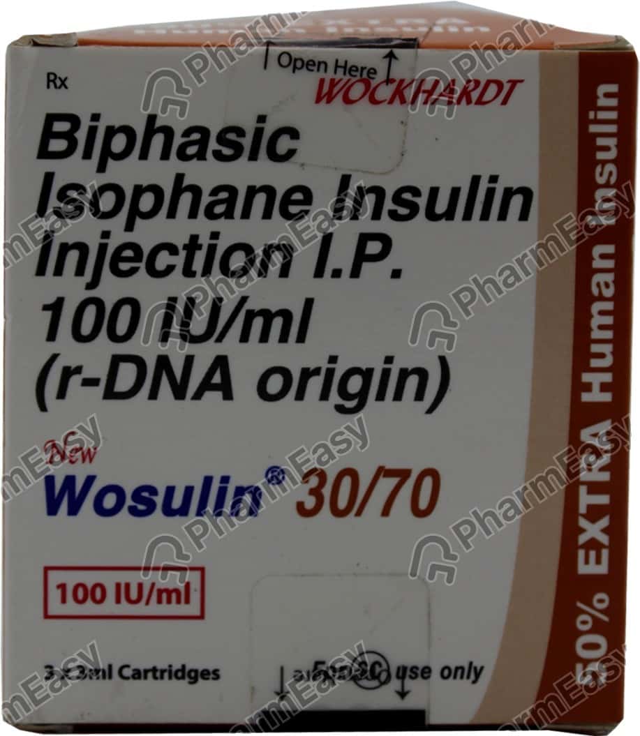 Wosulin 100 IU/ML Injection (1) - Uses, Side Effects, Dosage ...