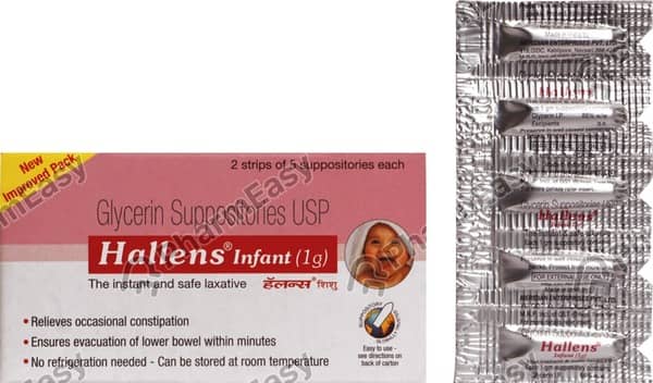 Hallens Infant Suppositories 1gm 5'S