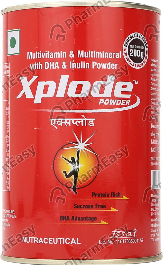Xplode Chocolate With Vanilla And Cocoa Flavour Tin Of 200gm Powder