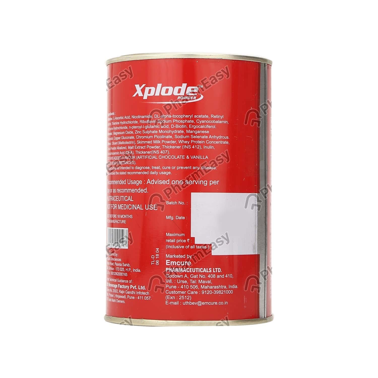 Buy Xplode Chocolate Flavour Tin Of 200gm Powder Online at Flat 18% OFF ...