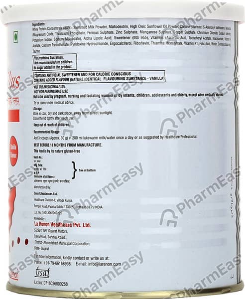 Lamino Gi Plus Vanilla Flavour Sugar Free Tin Of 200Gm Oral Powder