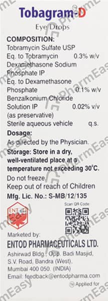 Tobagram D Bottle Of 10ml Eye Drops