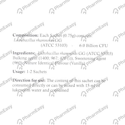Bifilac Gg Sugar Free Vanilla Flavour Sachet Of 0.75gm Granules