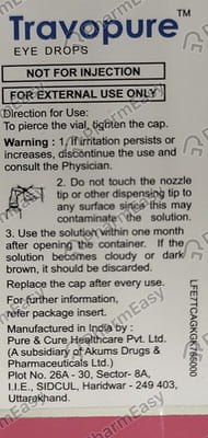 Travopure Bottle Of 3ml Eye Drops