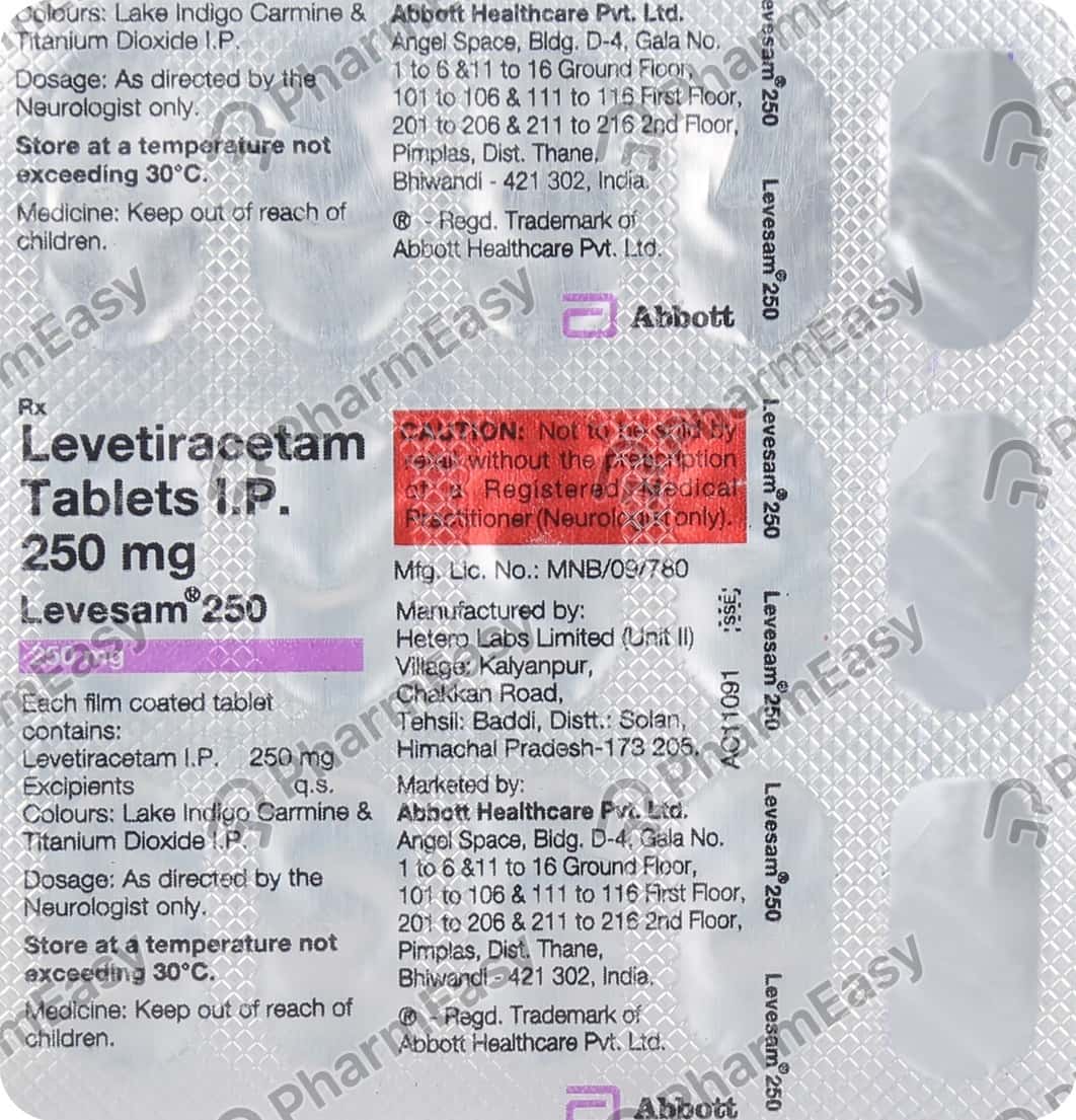 Levesam 250 MG Tablet (15) Uses, Side Effects, Price & Dosage PharmEasy