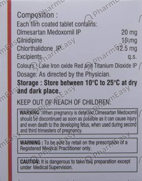 Olmin Trio 20/10/12.5mg Strip Of 10 Tablets