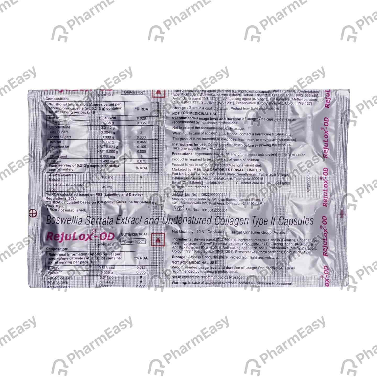 Rejulox Od Strip Of 10 Capsules