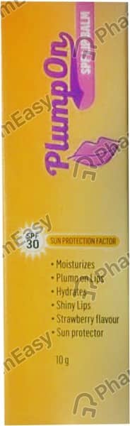 Plumpon Strawberry Flavour Spf 30 Bottle Of 10Gm Lip Balm