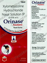 Orinase Oxy Ped Bottle Of 10ml Nasal Spray