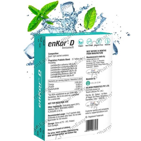 Enkor Instamelt Mint Flavour Sachet Of 1Gm Powder