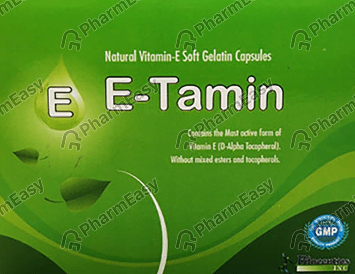 E Tamin 400 IU Capsule (15): Uses, Side Effects, Price & Dosage | PharmEasy