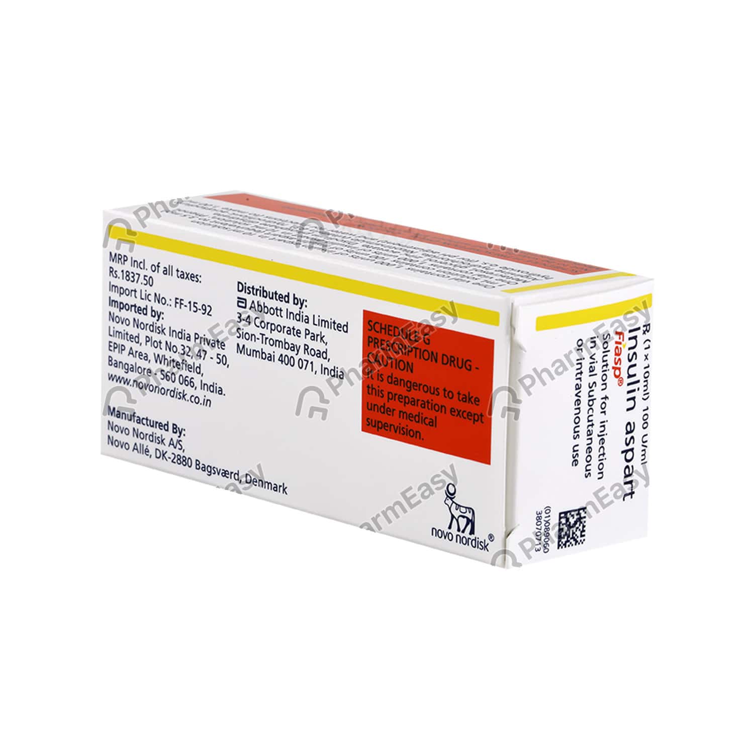 Fiasp 100 IU Injection (10) - Uses, Side Effects, Dosage, Composition ...