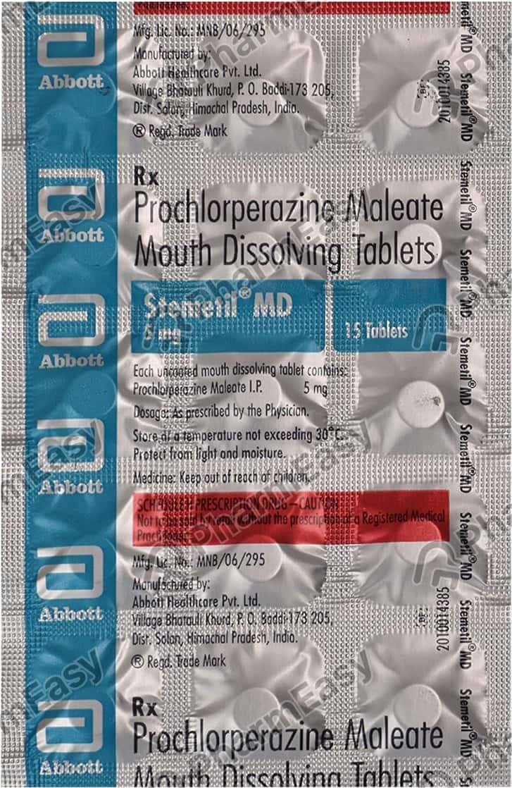 Stemetil Md 5 MG Tablet (15) Uses, Side Effects, Price, Dosage