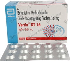 VERTIN DT 16MG STRIP OF 15 ORALLY DISINTEGRATING TABLETS