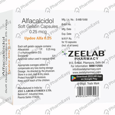 Updee Alfa 0.25mcg Strip Of 10 Softgel Capsules