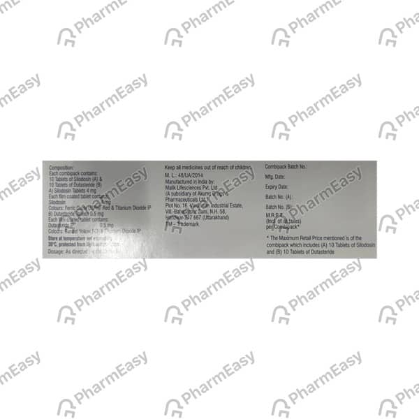 Silodal D 4Mg Strip Of 20 Combikit Tablets