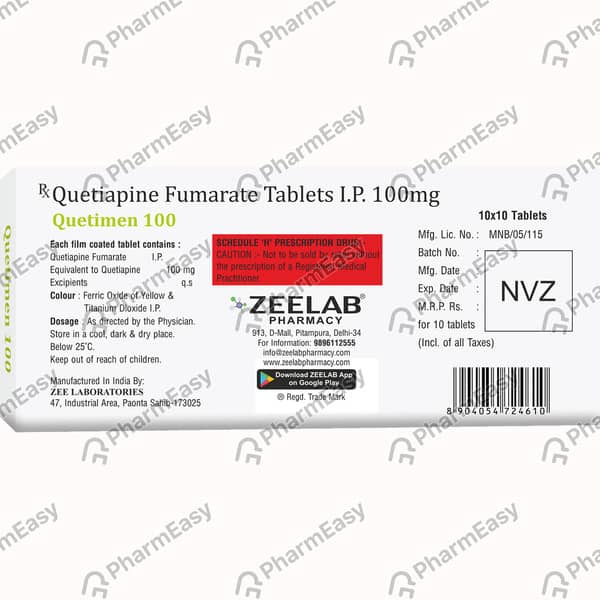 Quetimen 100Mg Strip Of 10 Tablets