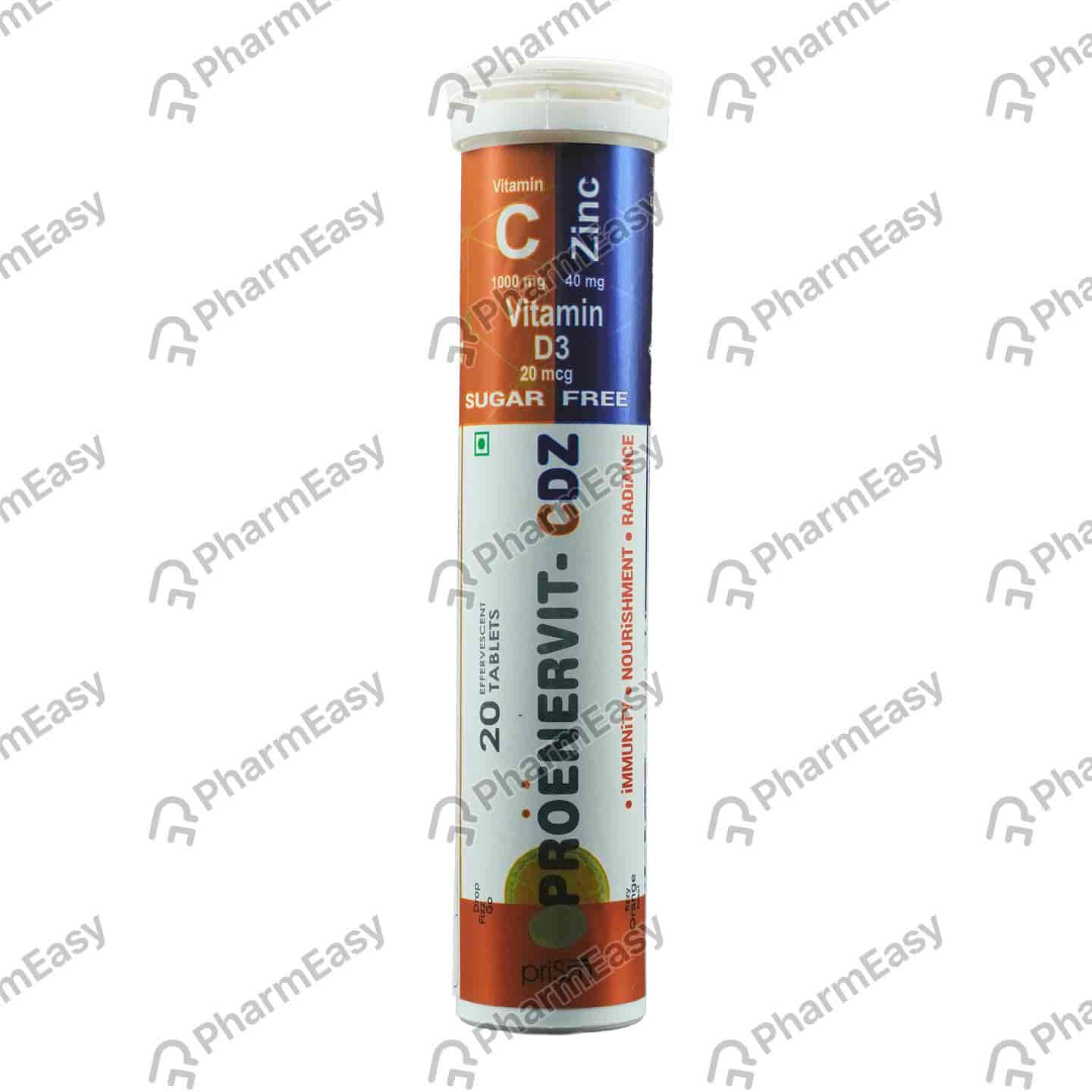 Proenervit Cdz Sugar Free Orange Flavour Bottle Of 20 Effervescent Tablets