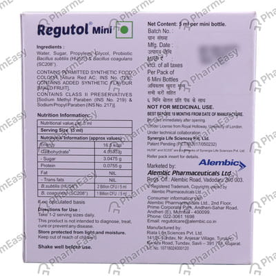 Regutol Mini Bottle Of 5ml Oral Liquid