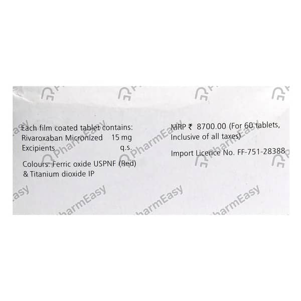 Xarelto 15Mg Box Of 98 Tablets